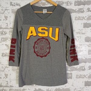 Victoria's Secret Pink ASU Arizona State University Long Sleeve‎ V Neck Shirt XS
